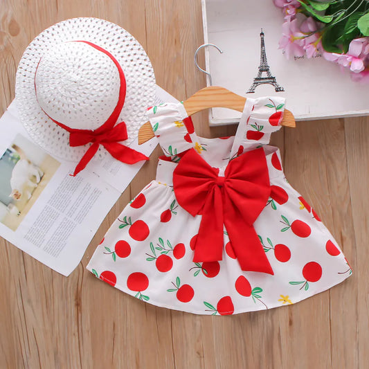 Baby Summer Dress - Fruit Print with Bow